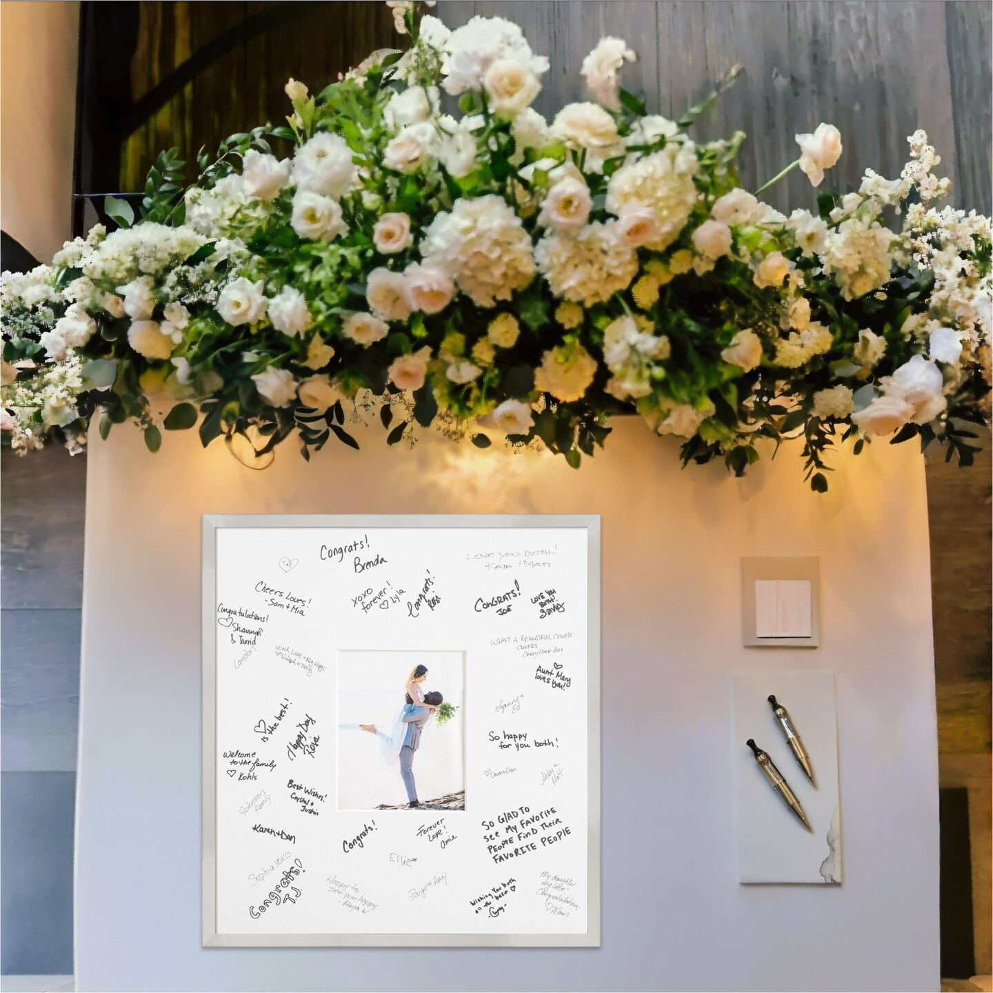 Svelte Signature Mat Picture Frame, Photo Frame Wedding Guest Book Alternative, Autograph Picture Mat for Signature Board, Wedding Celebrations Graduations Support Encouragement or Retirement
