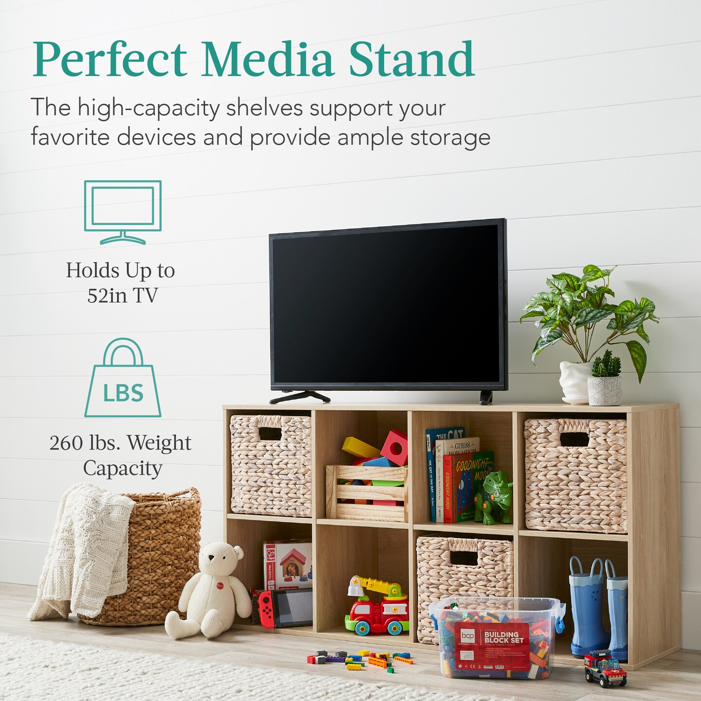 Best Choice Products 8-Cube Bookshelf, 13.5in Display Storage System, Organizer w/ Removable Back Panels