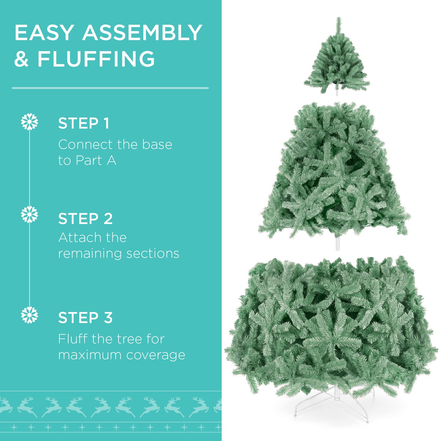 Best Choice Products Pre-Lit Sage Green Christmas Tree, Artificial Full Holiday Decoration w/ Incandescent Lights