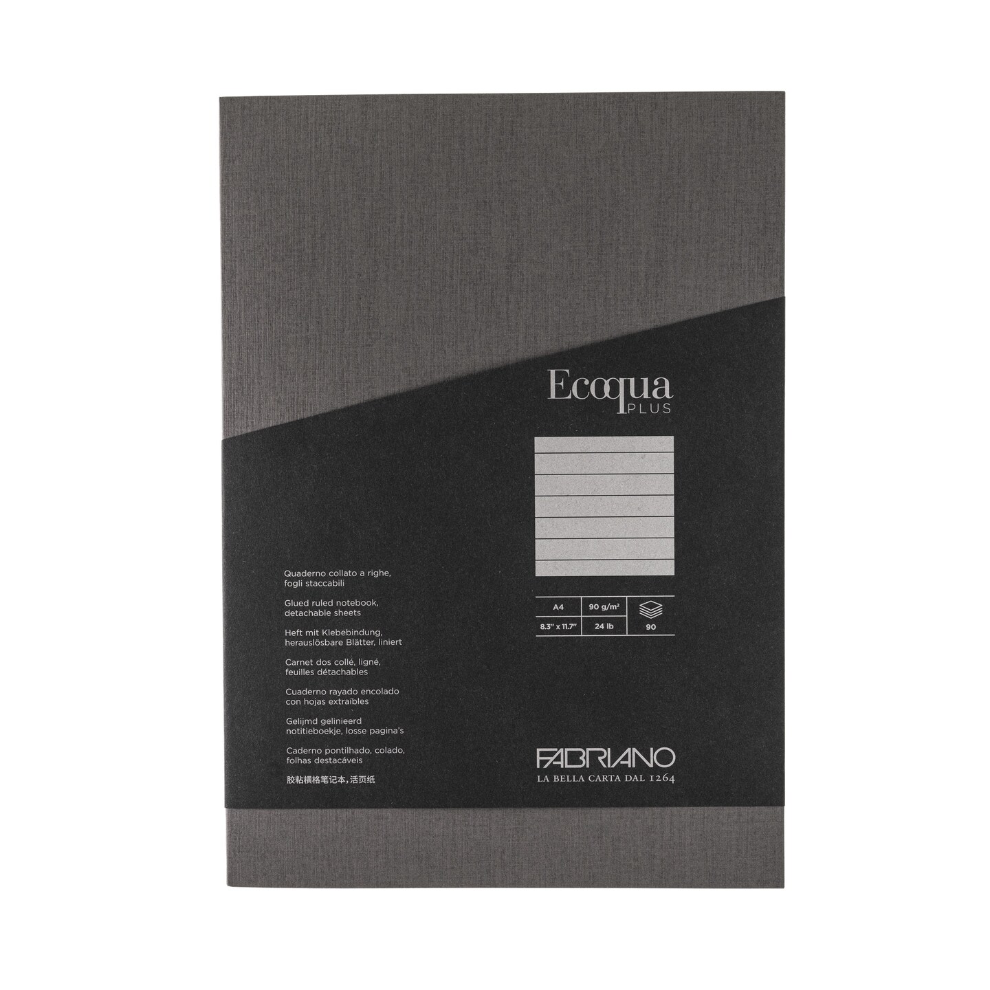 Fabriano Ecoqua Plus Glue-Bound Notebook, 8.3" x 11.7", A4