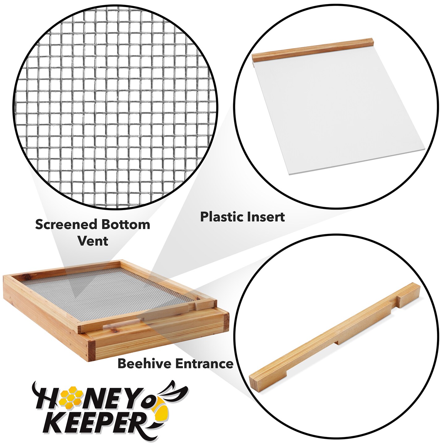 Honey Keeper Beehive Screened Bottom Board Dipped in 100% Beeswax for Langstroth Beekeeping