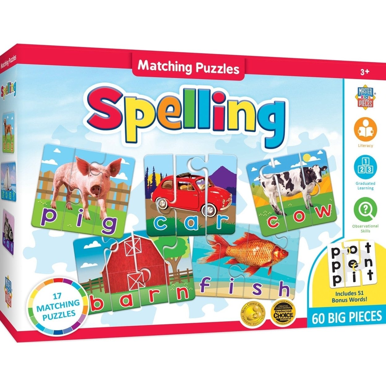 Spelling Educational Matching Jigsaw Puzzle For Kids Ages 3 And Up Learning Game