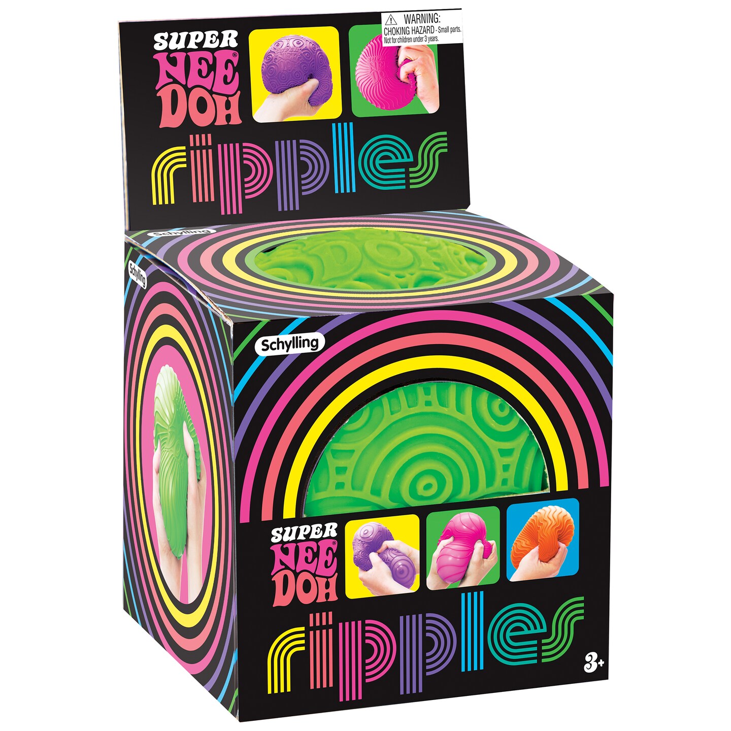 Schylling: Ripples Super NeeDoh - Surprise Style! (1) 4.25&#x22; Toy In Assorted Neon Colors &#x26; Textures, Doh-Filled, Stress Reliever, Squish-Squeeze-Pull
