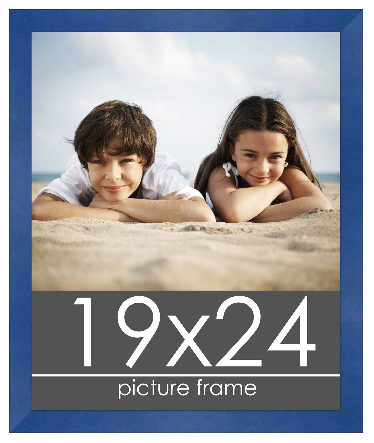 Classic Modern Blue Picture Frame - UV Acrylic, Foam Board Backing, Hanging Hardware