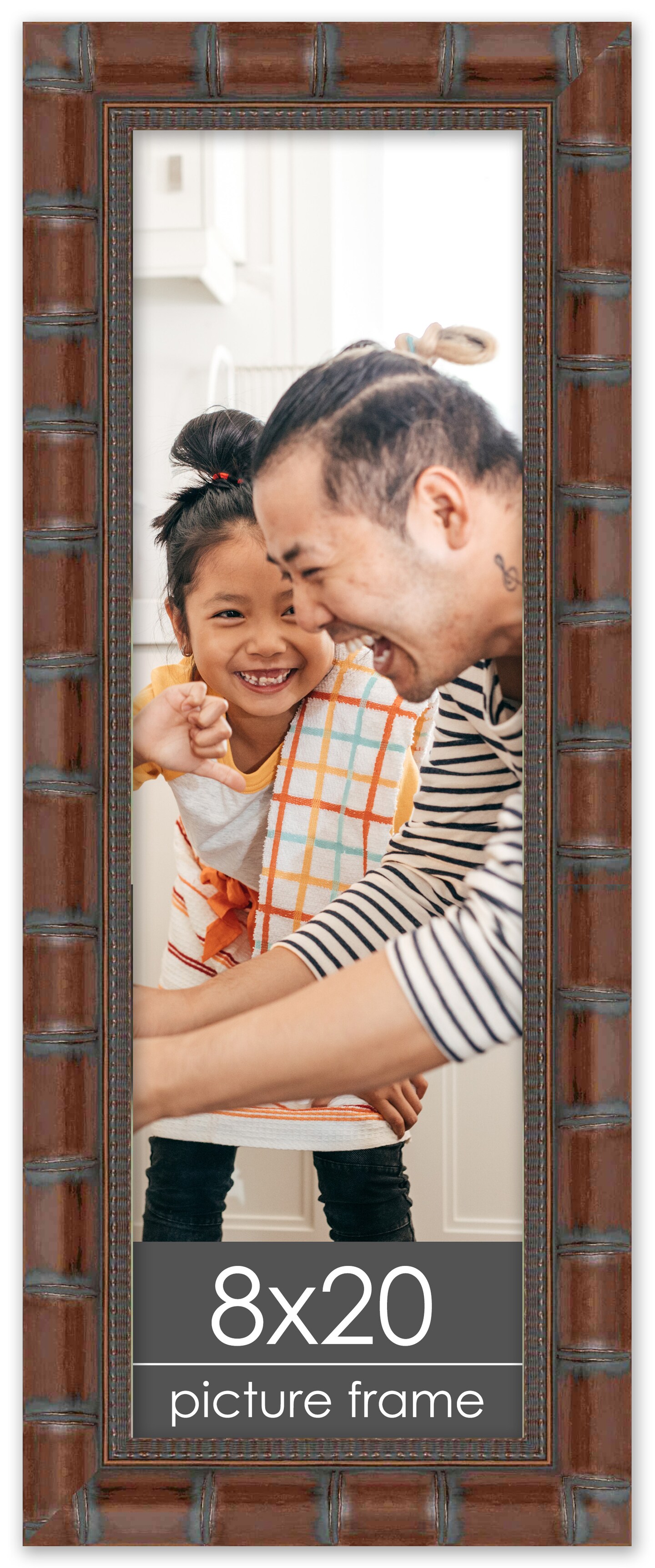8x20 Wide Bamboo Picture Frame with UV-Resistant Acrylic & Acid