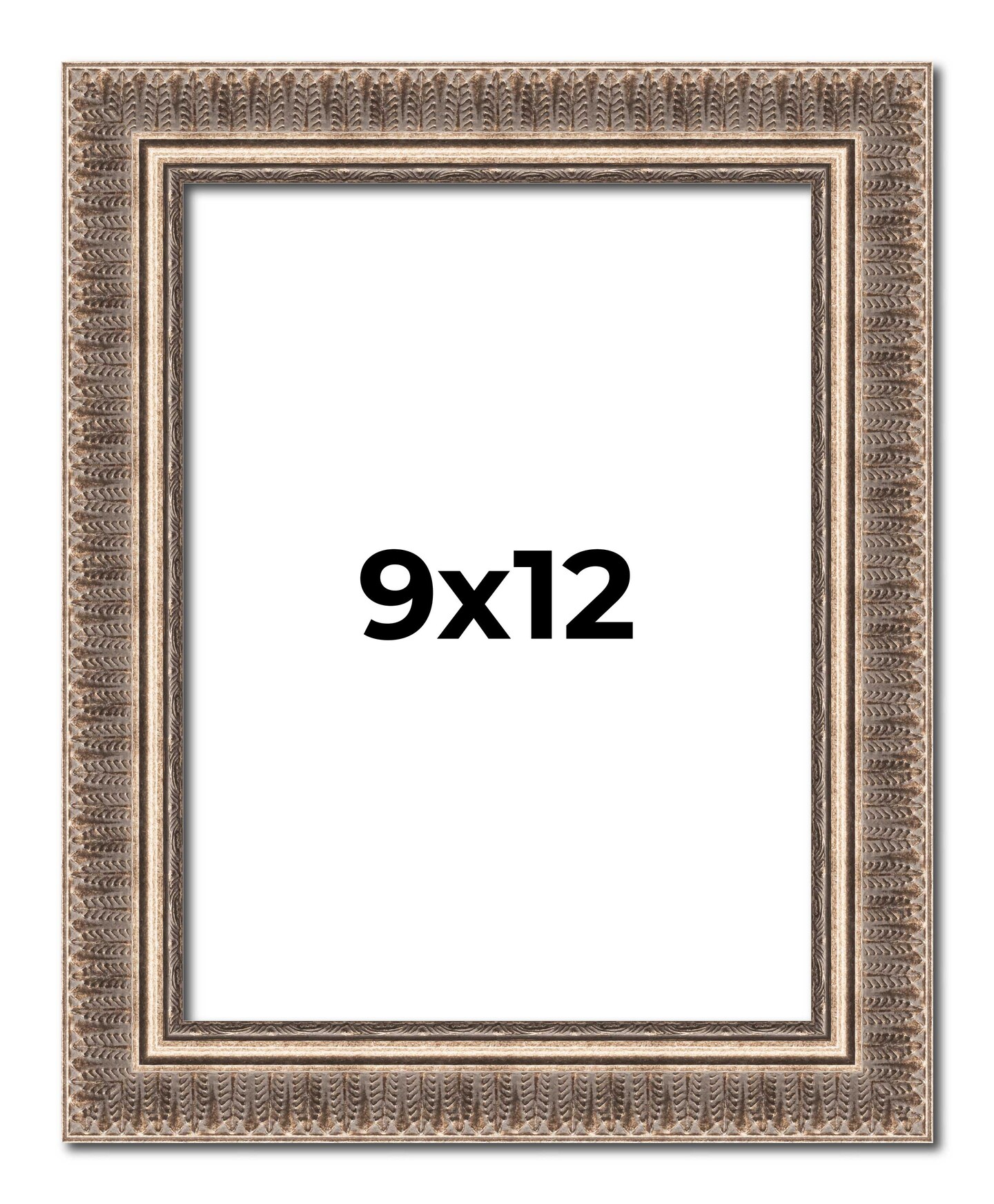 Photo Size Ornate Gold Picture Frame - UV Acrylic, Foam Board Backing, Hanging Hardware