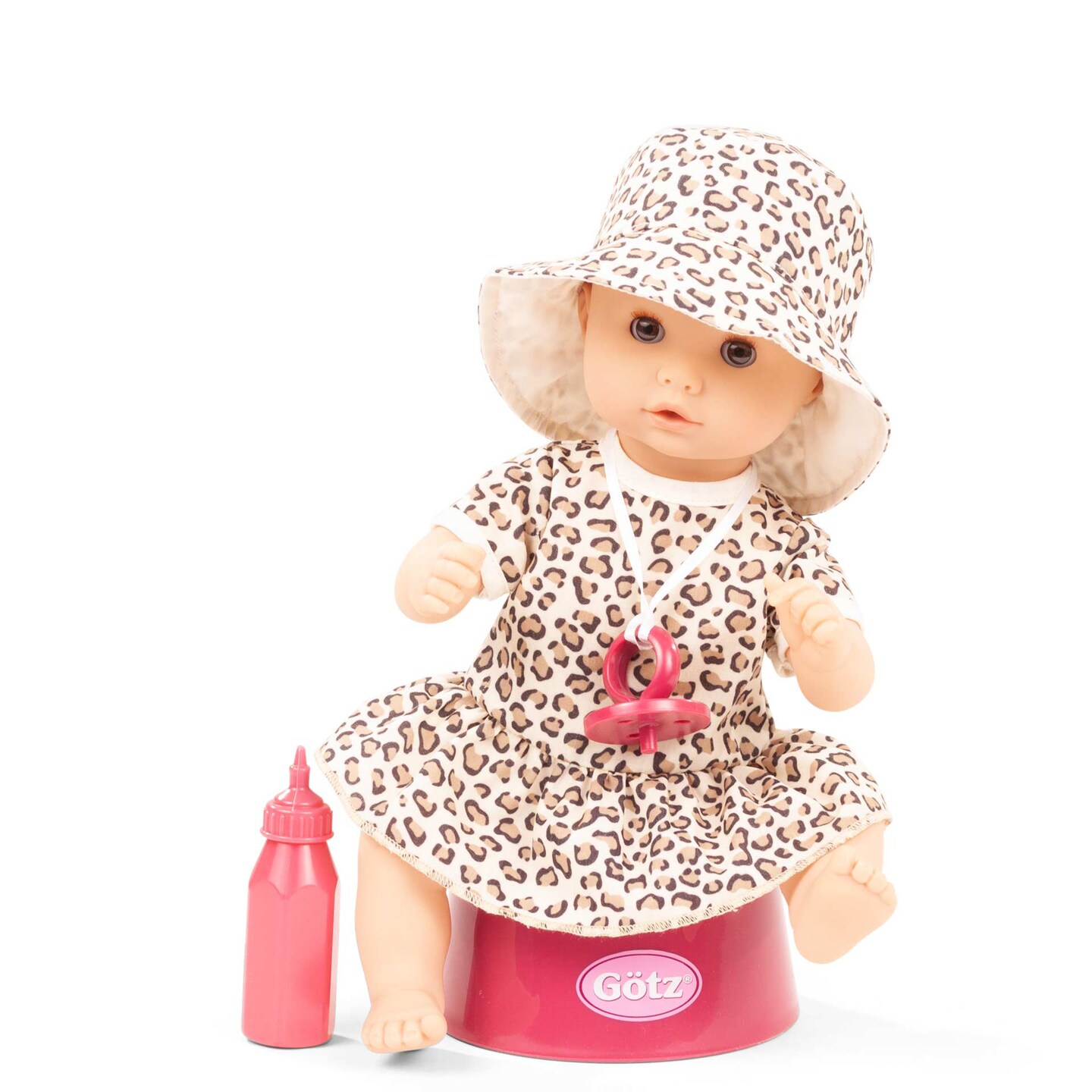 Aquini Girl 13&#x22; Spotted Cat Potty Baby Doll