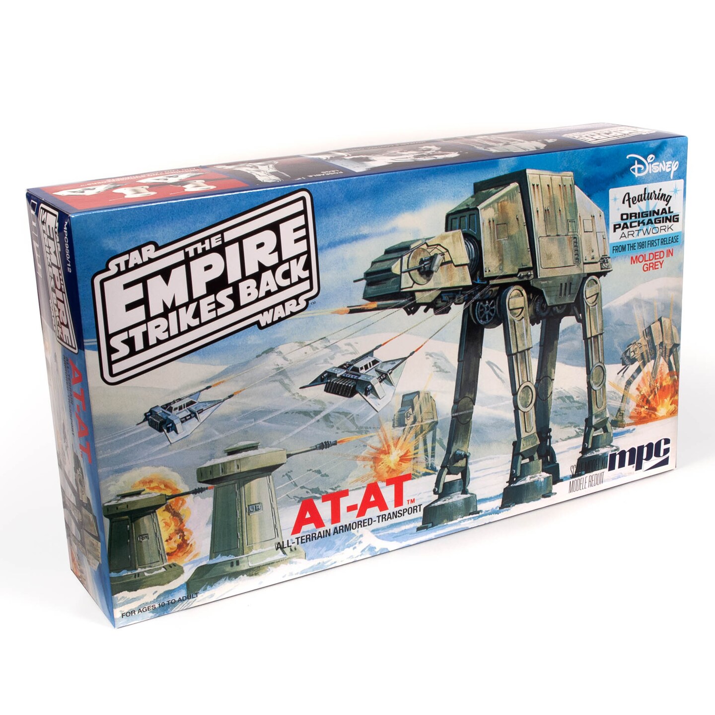 MPC: Star Wars: The Empire Strikes Back AT-AT - 1:100 Scale Model Kit - 77 Parts, Skill Level 2, Authentic Vehicle Building, 8&#x22; Gray Replica AT-AT