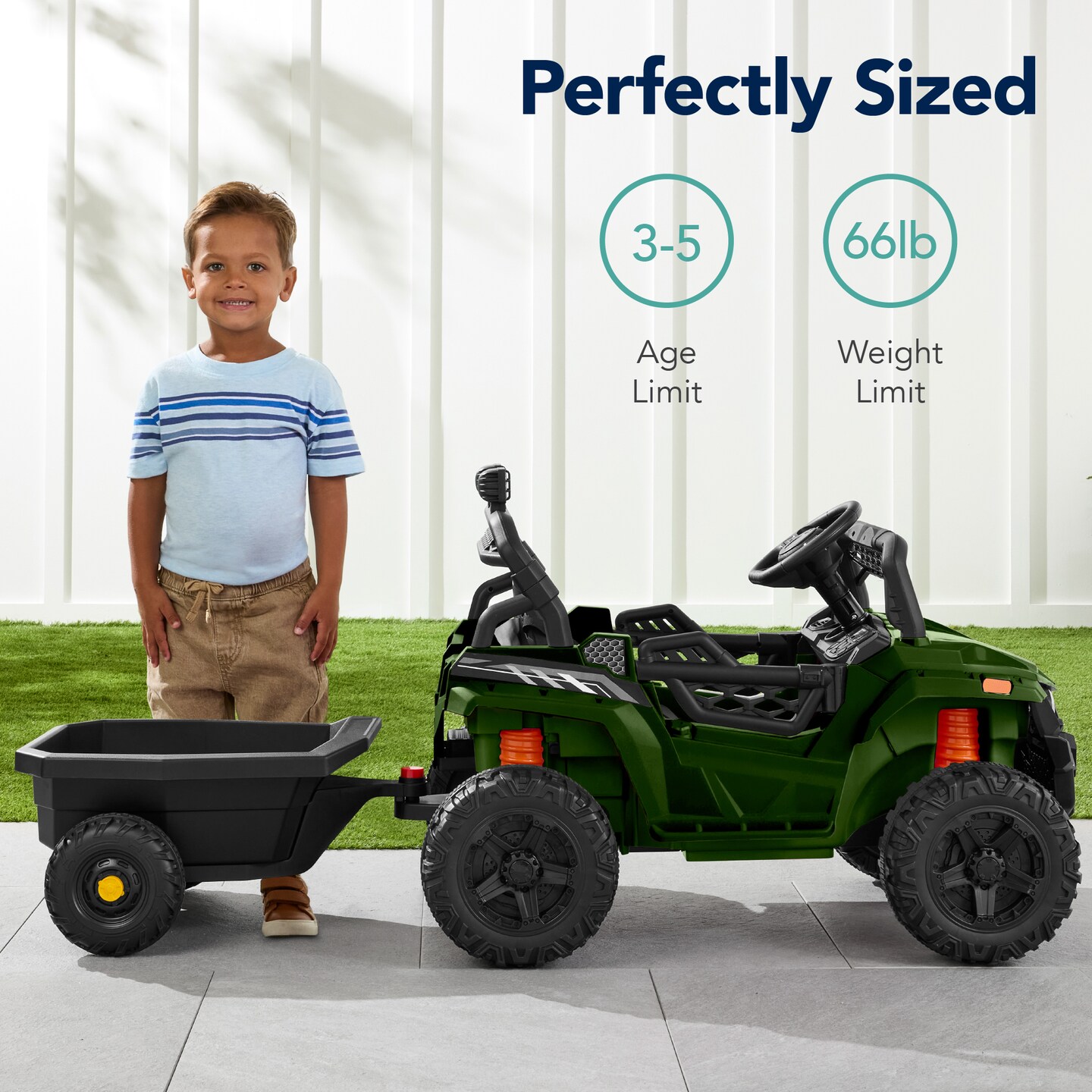 Best Choice Products Kids 12V Electric Ride-On UTV and Trailer w/ Parent Remote Control, LED Lights