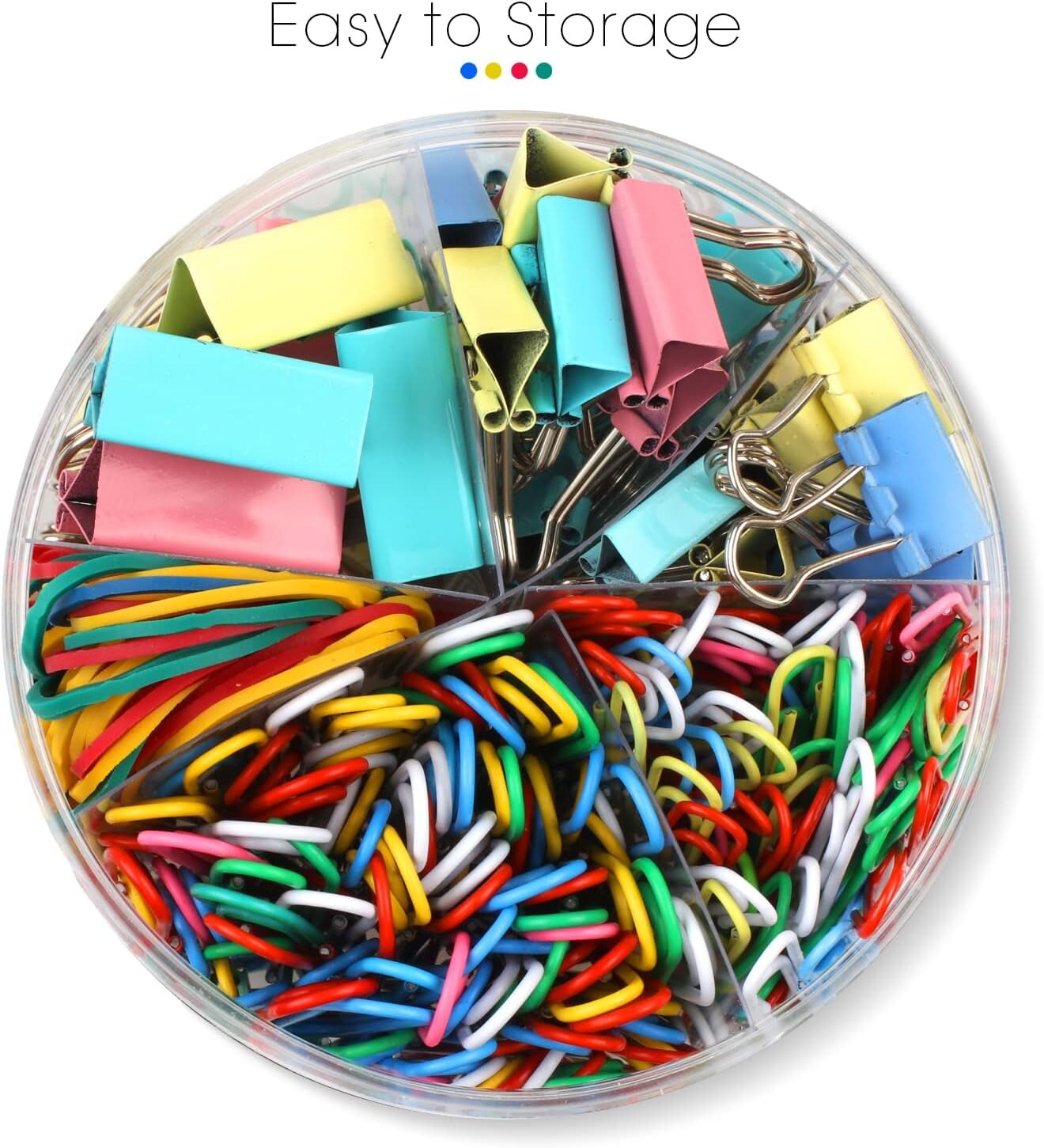 300 Pcs Paper Clips, Binder Clips and Rubber Bands, Office Supply Set, Paper Clips and Paper Clamps, School Supplies Office Supplies Teacher Supplies for Office Desk Essentials (Assorted Sizes)