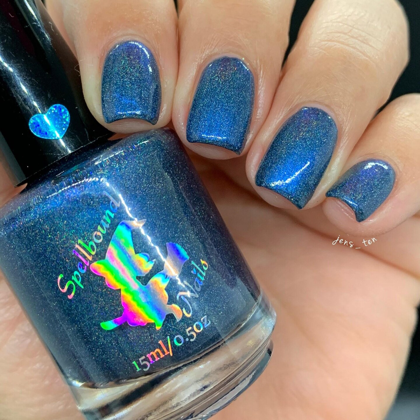 Old Soul - custom handcrafted blue holographic nail polish product 5