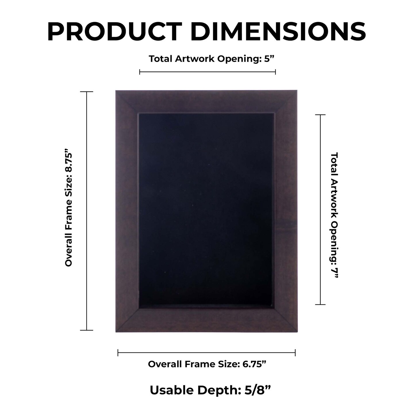 Rich Dark Brown Wood Shadow Box Frame with Acrylic Front - Black Suede Backing, 30 Sizes