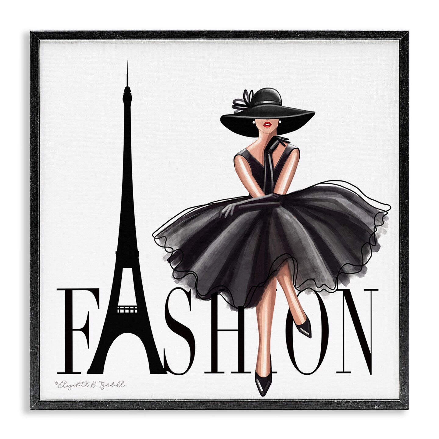 Stupell Industries Parisian Fashion Illustration Framed Giclee Art