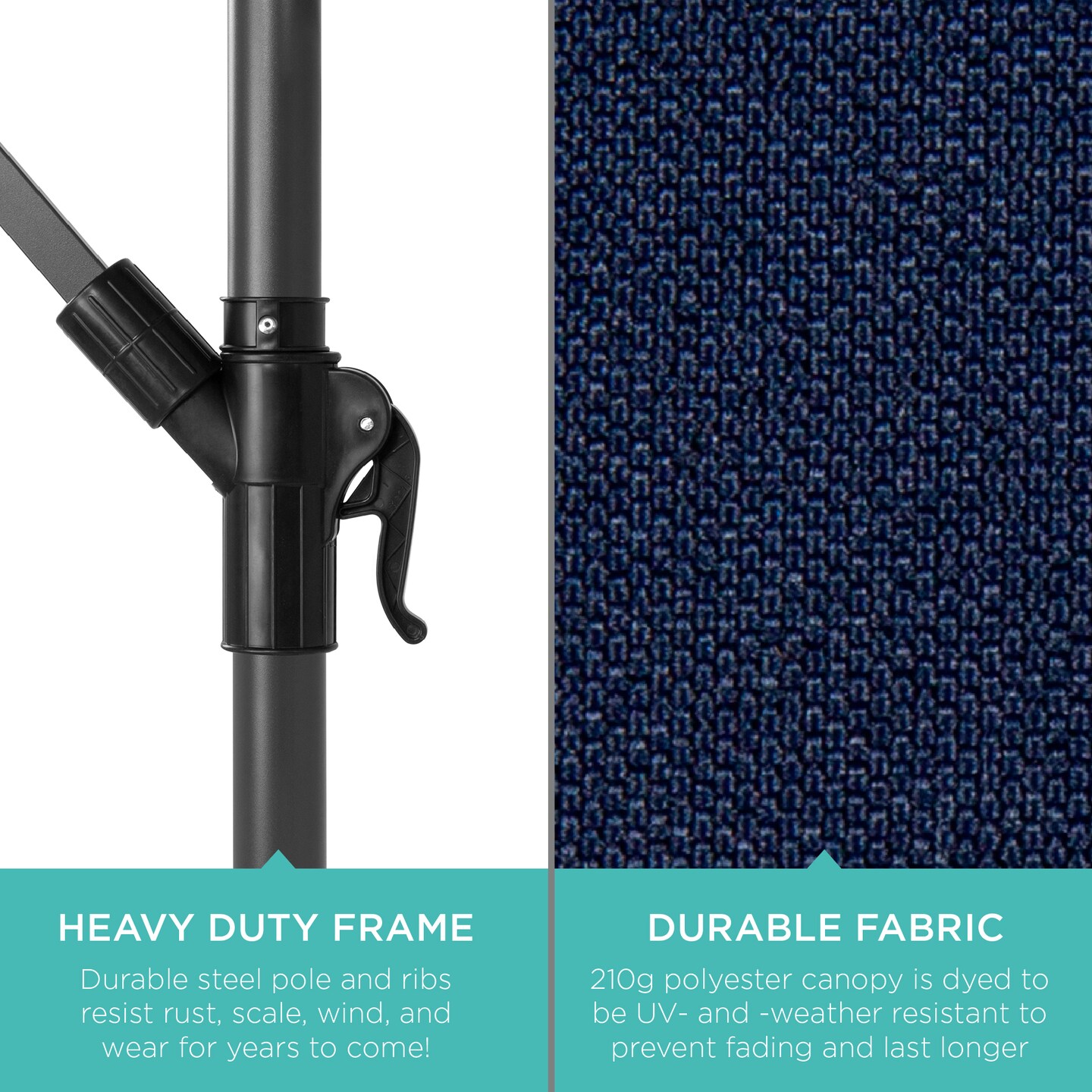 Best Choice Products 10ft Offset Hanging Outdoor Market Patio Umbrella w/ Easy Tilt Adjustment