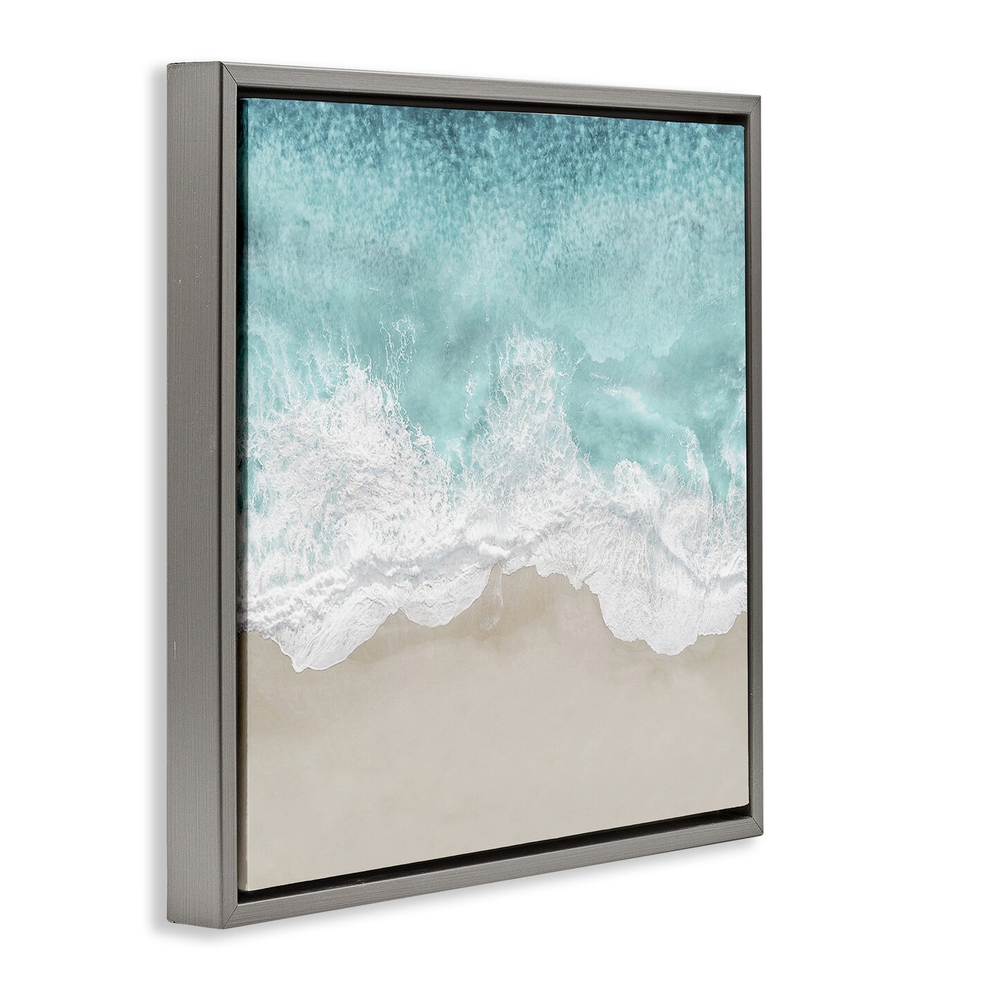 Stupell Industries Sea Foam on Sandy Beach Framed Floater Canvas Wall Art