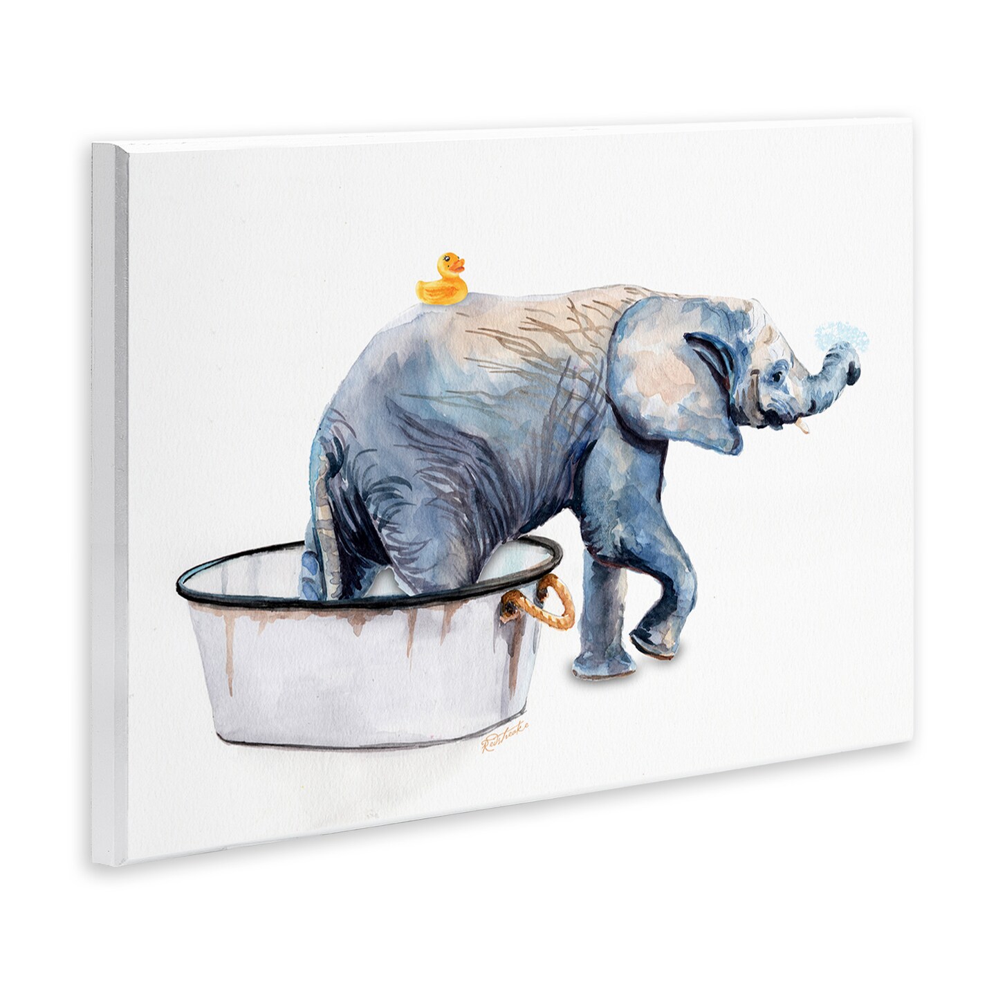 Stupell Industries Elephant &#x26; Rubber Duck Bath Wall Plaque Art