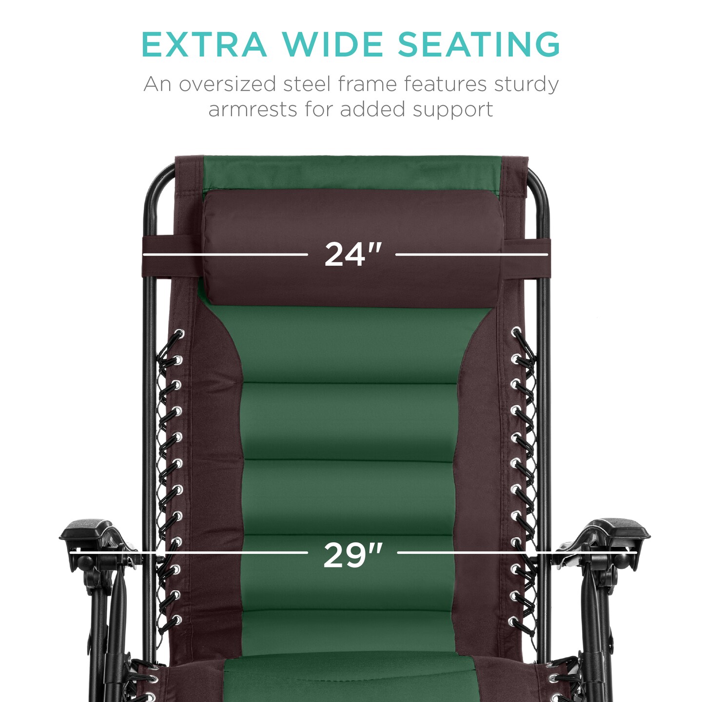 Best Choice Products Oversized Padded Zero Gravity Chair, Folding Outdoor Patio Recliner w/ Side Tray