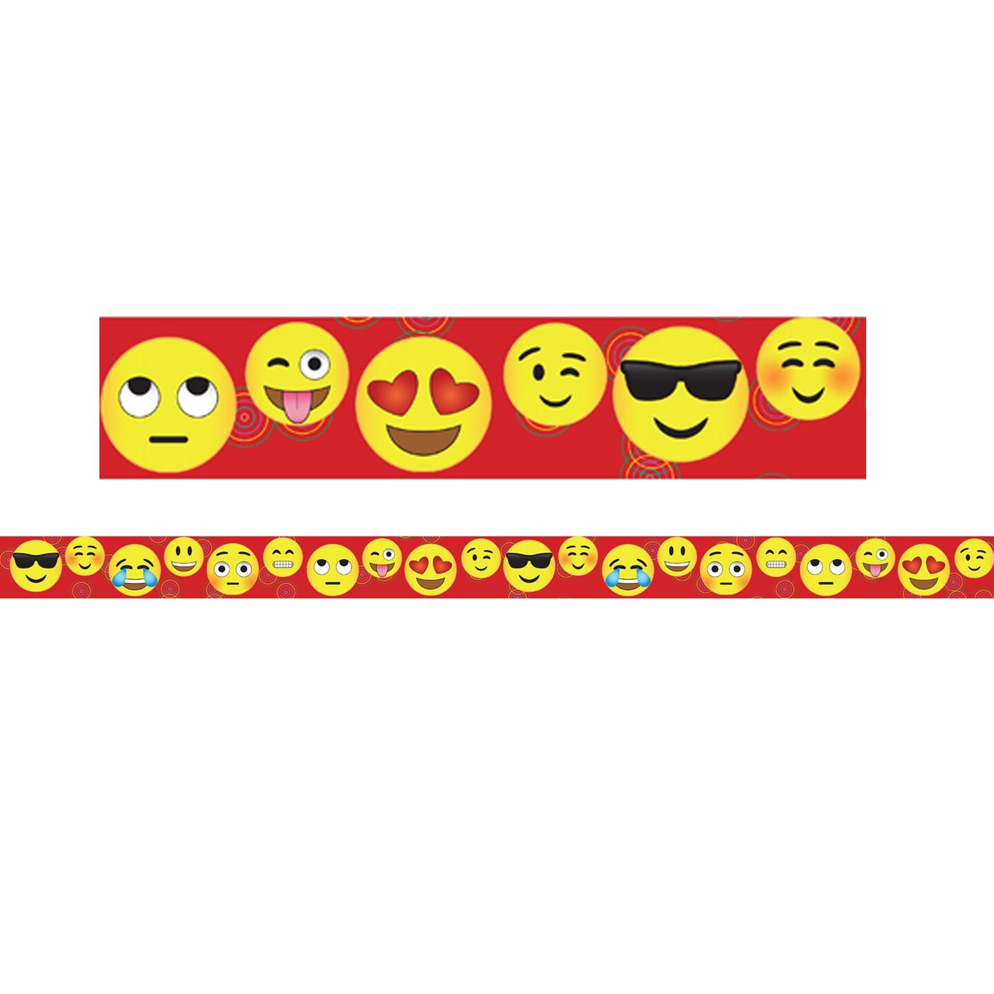 Magnetic Straight Borders/Trims, 1.5&#x22; x 24&#x22;, Emoji Theme, Pack of 12