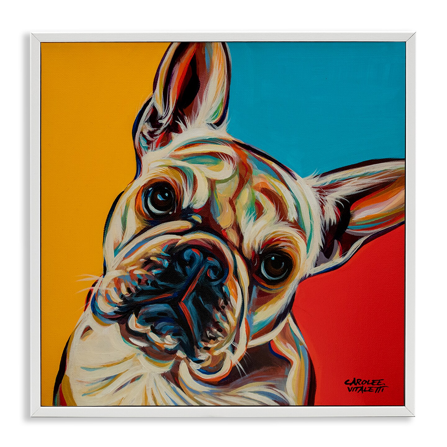 Stupell Industries French Bulldog Pop Portrait Framed Giclee Art