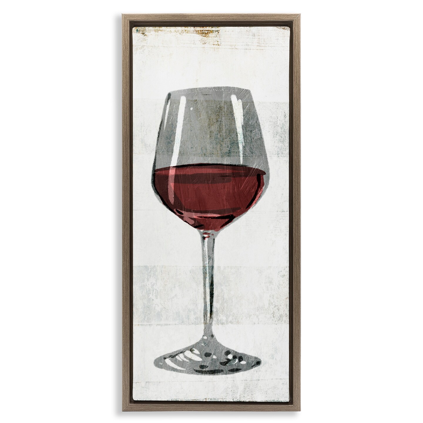 Stupell Industries Rustic Kitchen Red Wine Glass Framed Floater Canvas Wall Art