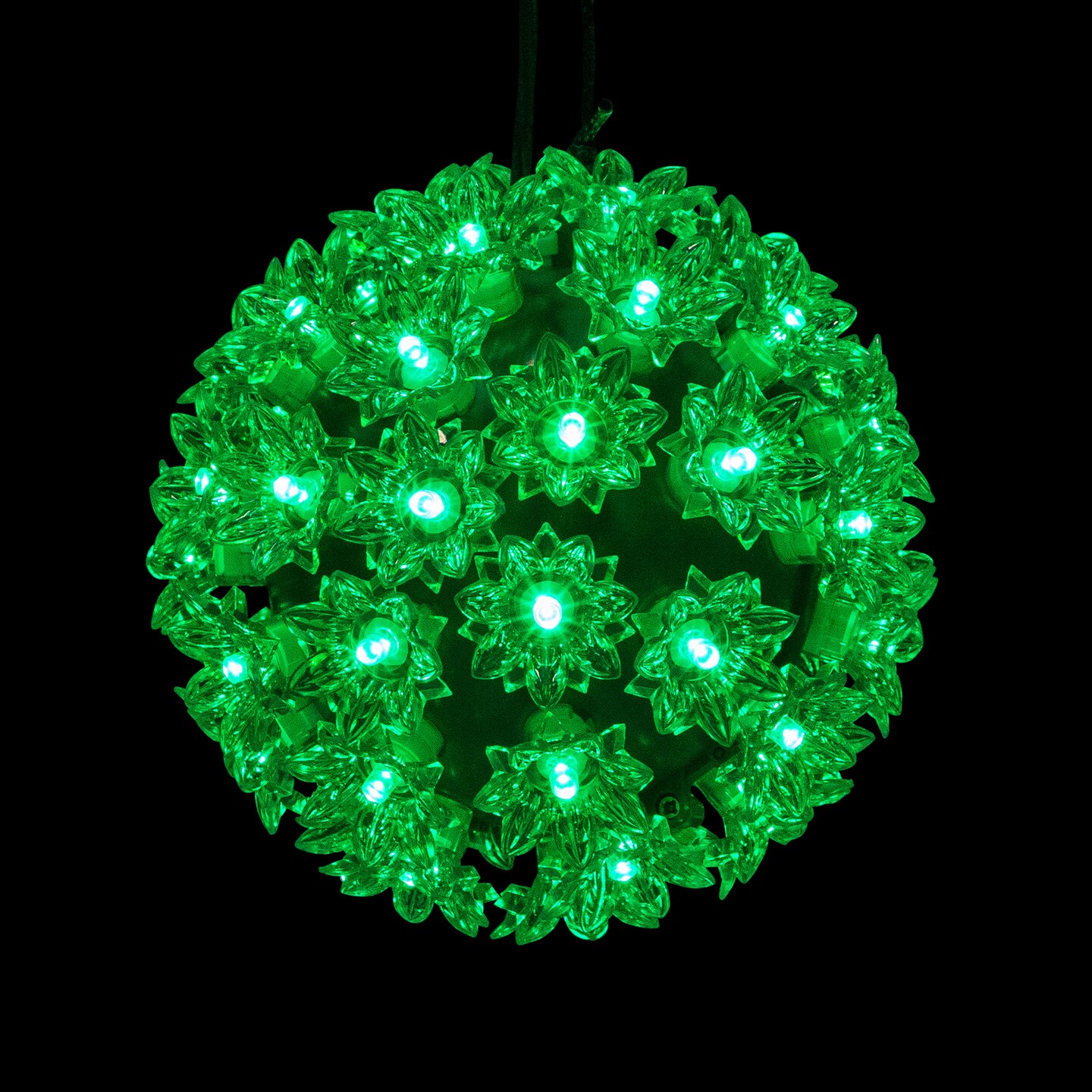 Northlight LED Lighted Starlight Floral Sphere Outdoor Hanging Christmas Decoration- 6" - Green Lights