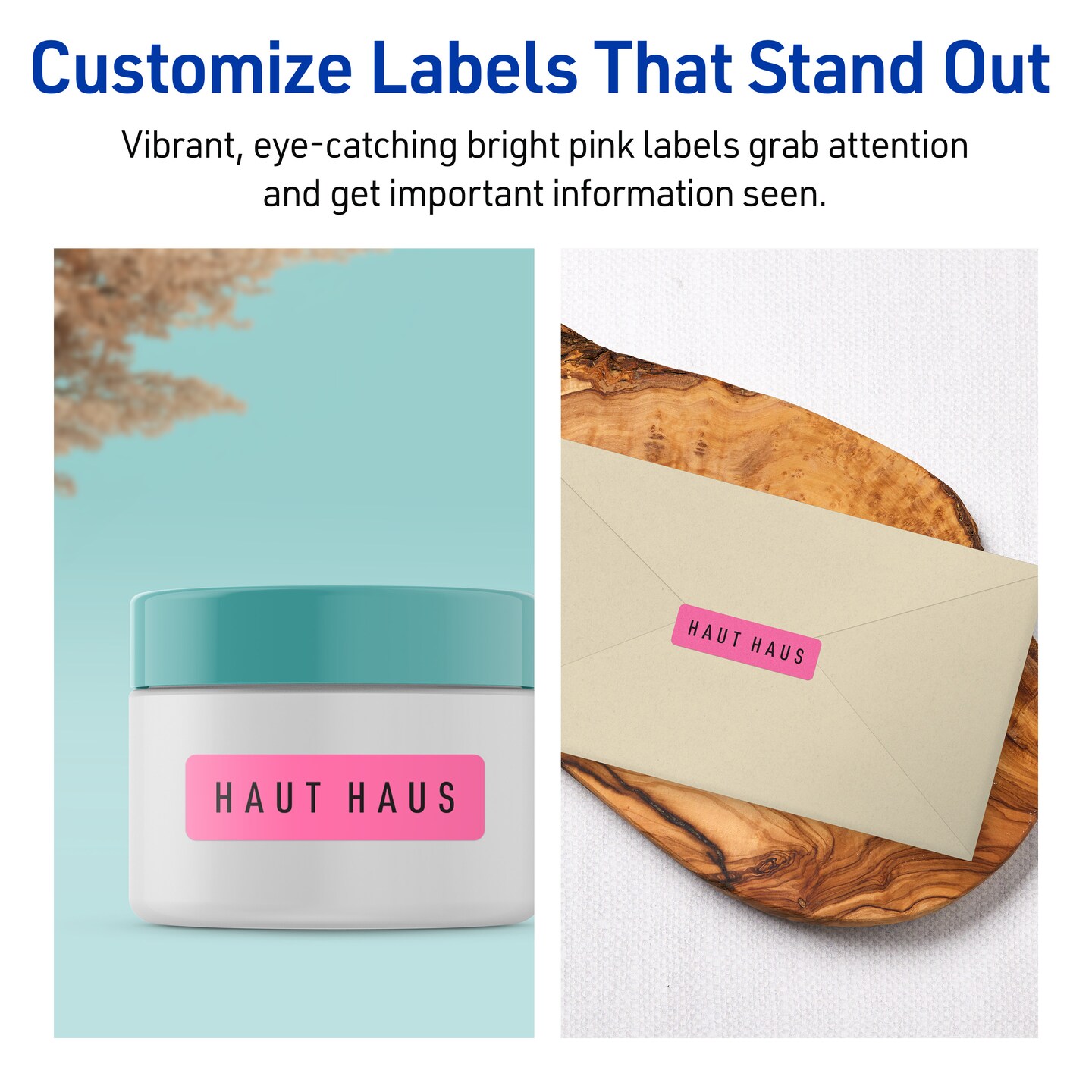 Avery Bright Pink Paper Labels, 2/3&#x22; x 1-3/4&#x22; Rectangle