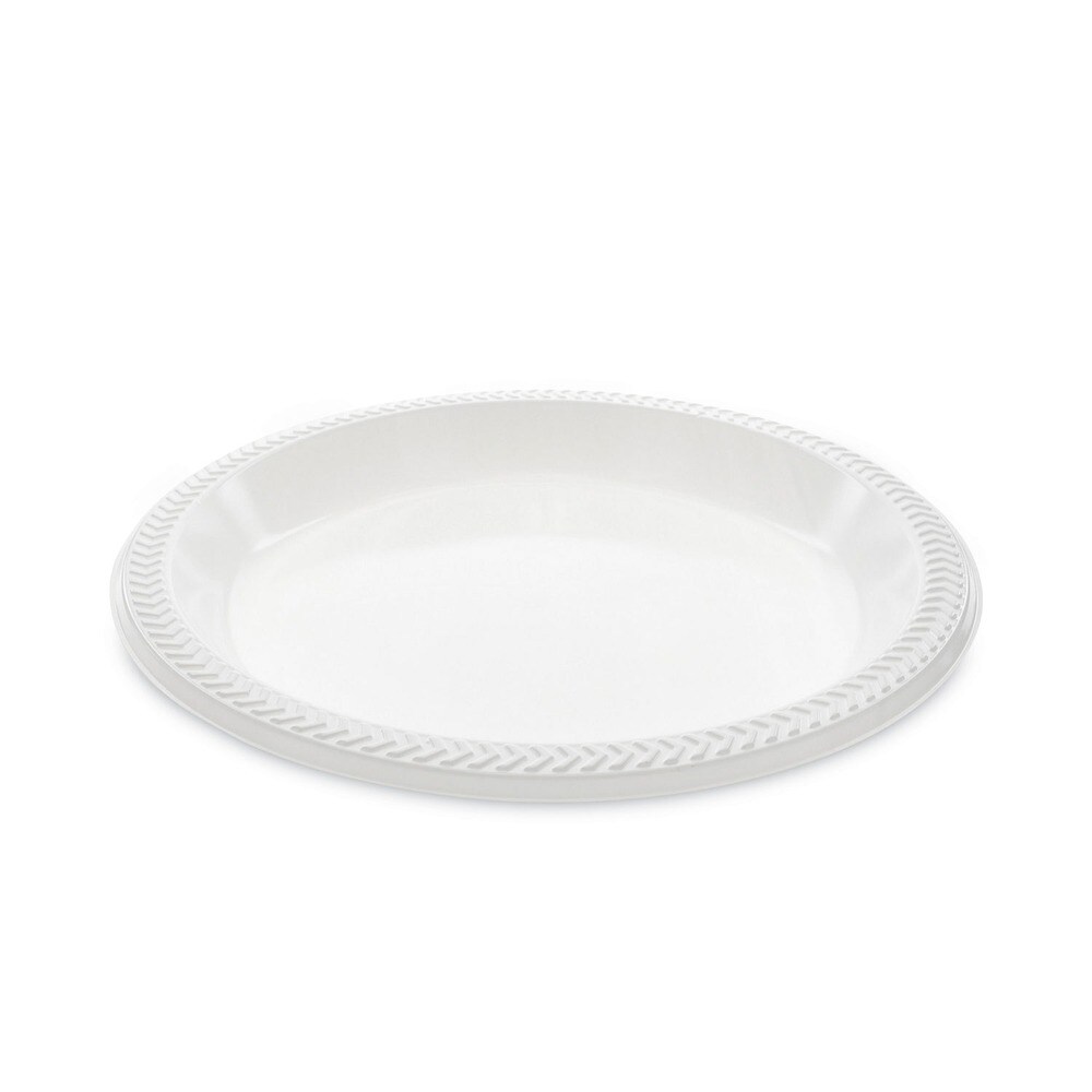Pactiv Corp. 10.25 in. Diameter Meadoware Impact Plastic Plate Dinnerware - White (500/Carton)