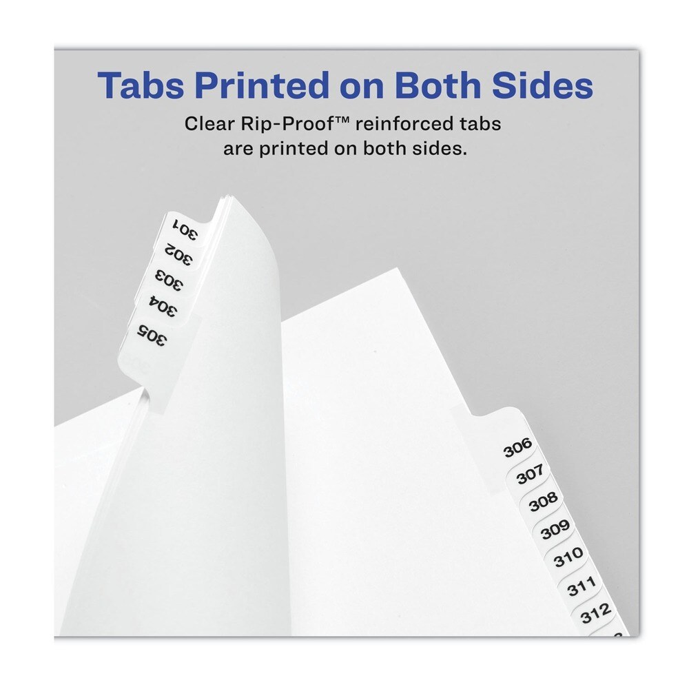 Avery 11 in. x 8.5 in. 25-Tab 151 to 175 Avery Style Preprinted Legal Exhibit Side Tab Index Dividers - White (1-Set)