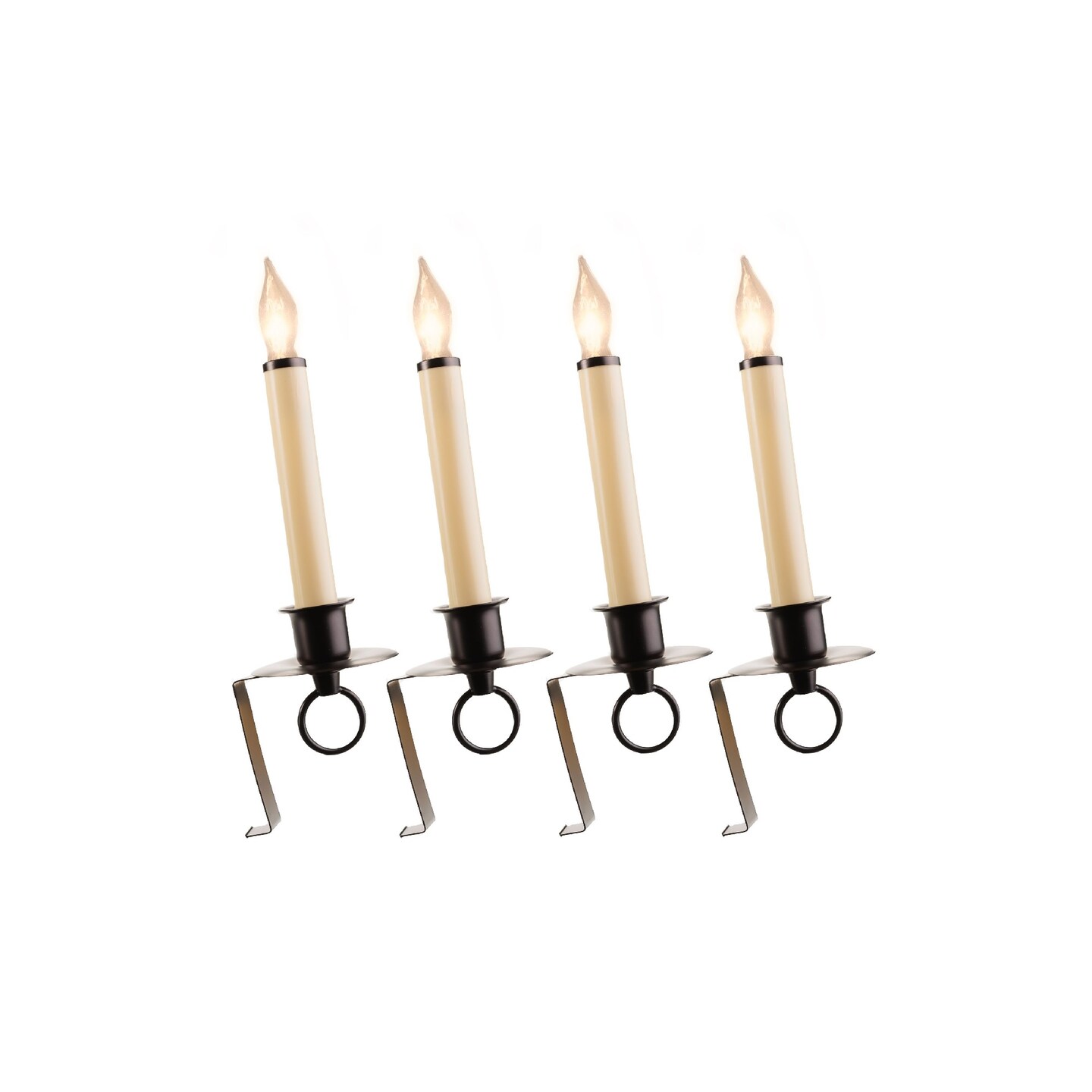 CC Christmas Decor LED Lighted Window Candles with Bronze Wall Bracket - 12&#x22; - Set of 4