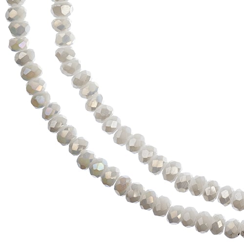 Crystal Lane DIY 2-Strand 7in Opaque Finish Glass Rondelle Donut Bead Strands