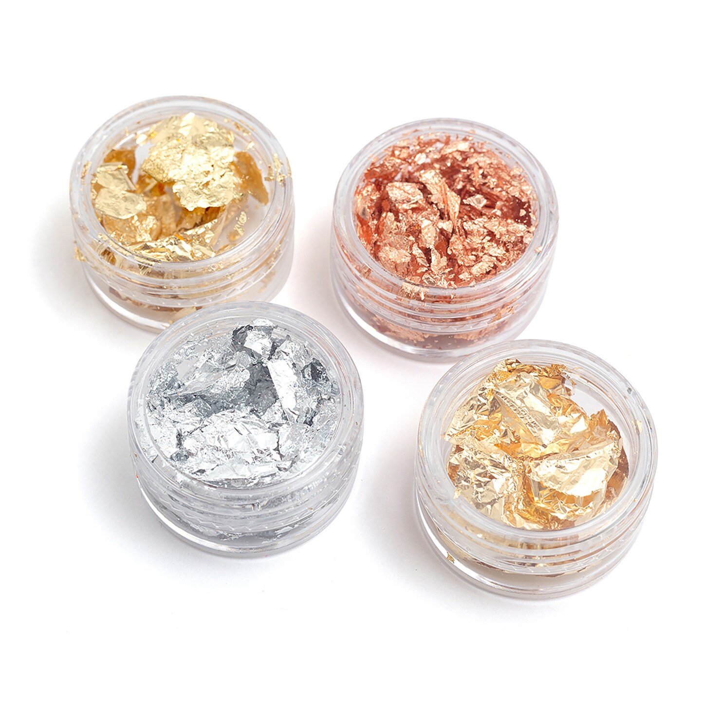 American Crafts Color Pour Resin Mix-Ins-Foil Flakes - Metallic 4/Pkg