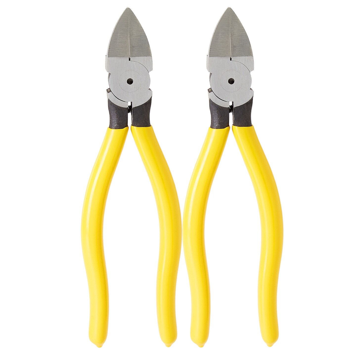2 Pack CR-V Wire Flush Cutters, Soft Wire Side Cutters for Jewelry Making (Yellow, 7.5 Inch)
