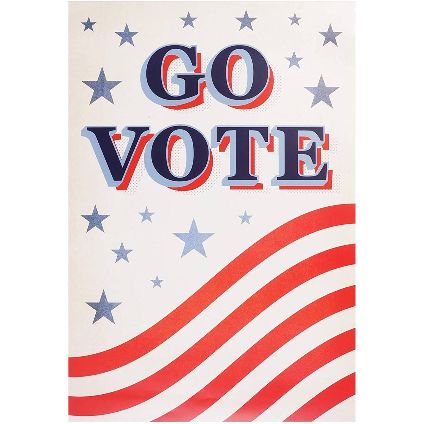Juvale 10-Pack Go Vote Patriotic Election Day Posters, 13 x 19 in, Red, White and Blue Patriotic Decorations for 2024 Campaign, Voter Awareness, Labor and Veterans Day