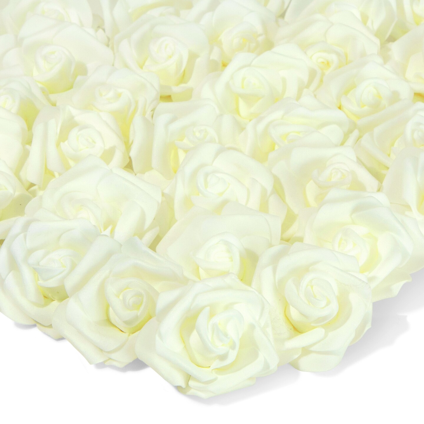 Juvale 100 Pack Ivory Artificial Flowers - 3 Inches, Fake Carnations for Wedding, Bridal Shower & Valentine's Day Decorations, Arts and Crafts