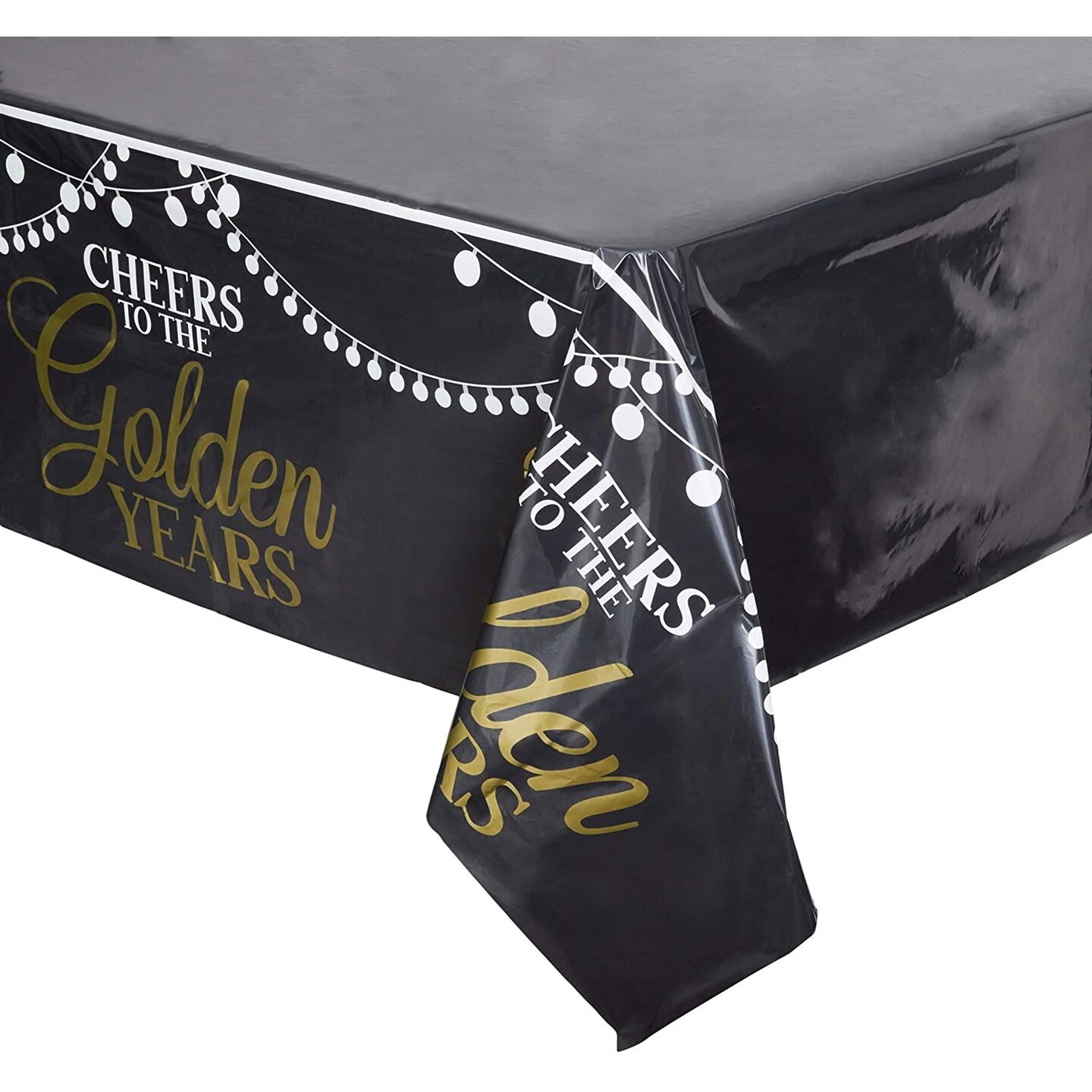 Retirement Party Plastic Table Covers, Cheers to Golden Years (54 x 108 in, 3 Pack)