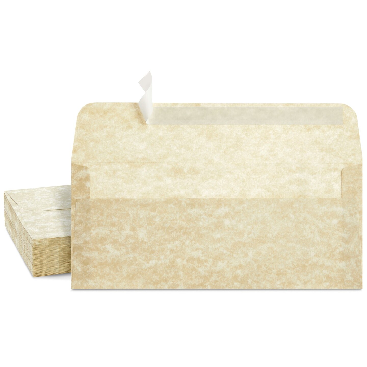 50 Pack #10 Parchment Business Envelopes with Self-Adhesive Strip for Mailing Letters, Invitations (4 1/8 x 9 1/2 In)