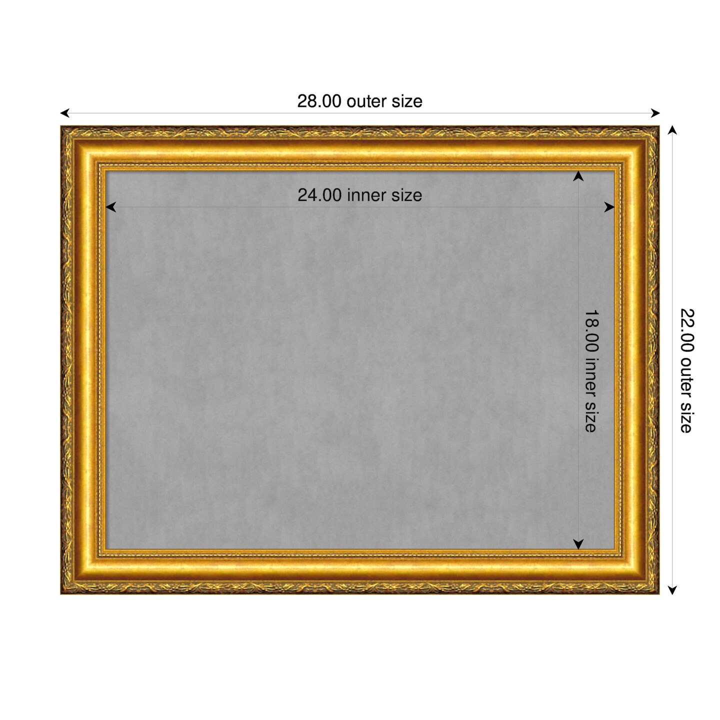 Colonial Embossed Gold Wood Framed Magnetic Board