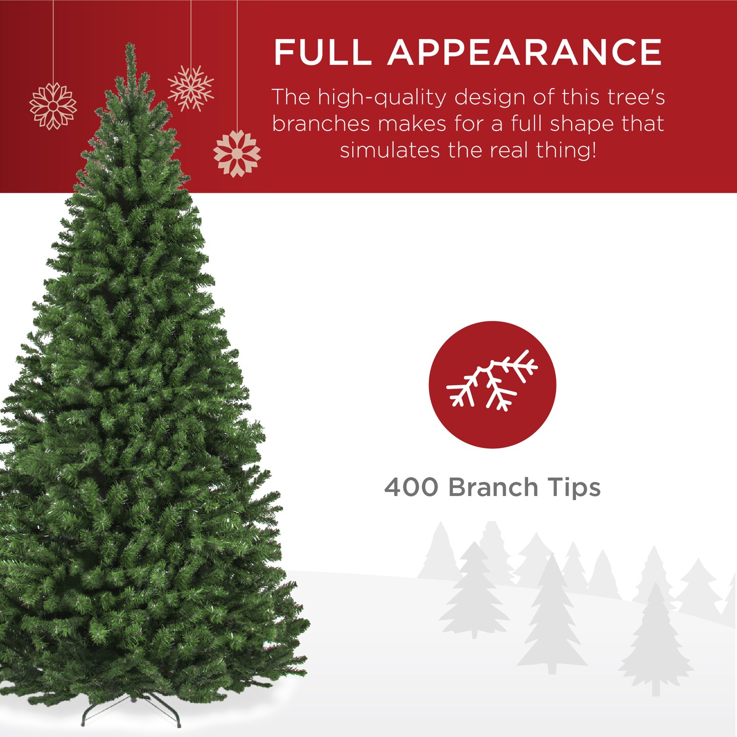 Best Choice Products Premium Spruce Artificial Christmas Tree w/ Easy Assembly, Metal Hinges &#x26; Foldable Base