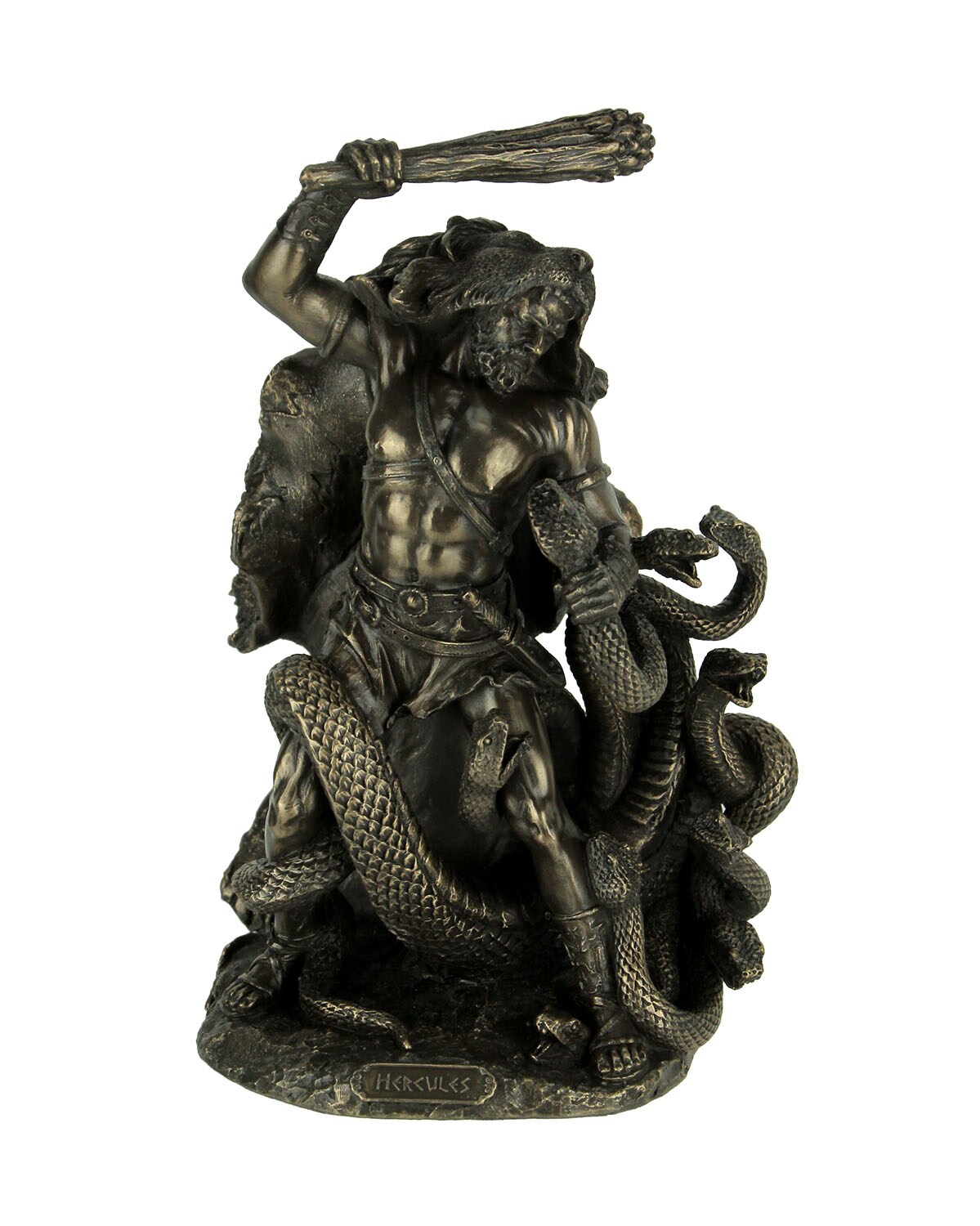 Bronze Finish Hercules Second Labor Slaying of Hydra Statue