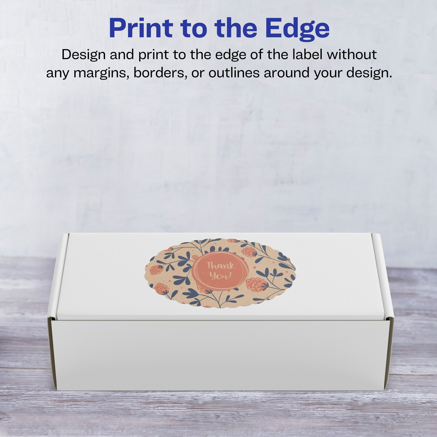 Avery Kraft Brown Oval Scalloped Labels with Sure Feed, 2&#x22; x 3&#x22;