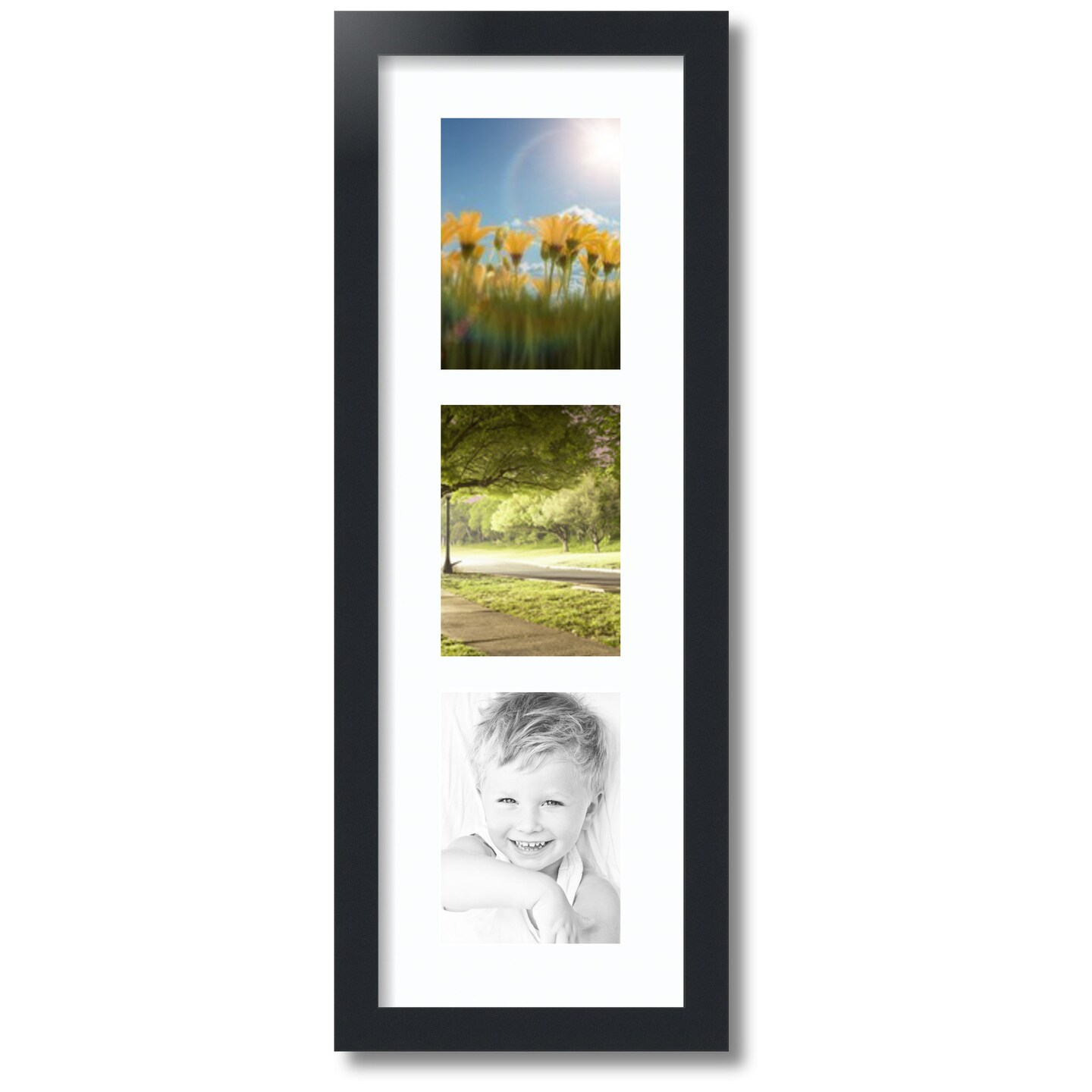 ArtToFrames Collage Photo Picture Frame with 3 - 5x7 inch Openings, Framed in Black with Over 62 Mat Color Options and Plexi Glass (CSM-3926-138)