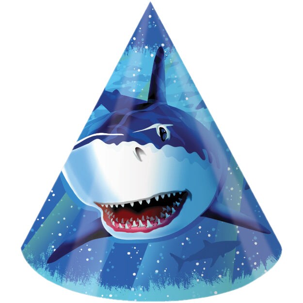 Shark Splash Party Hats (8/Pkg)