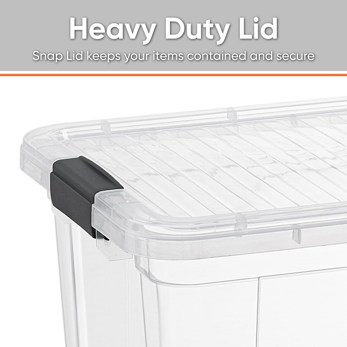 Superio Clear Storage Box with Lid, Plastic Container Bins for Organizing, Stackable Crates, BPA Free, Non Toxic, Odor Free, Organizers for Home, Office, School, and Dorm