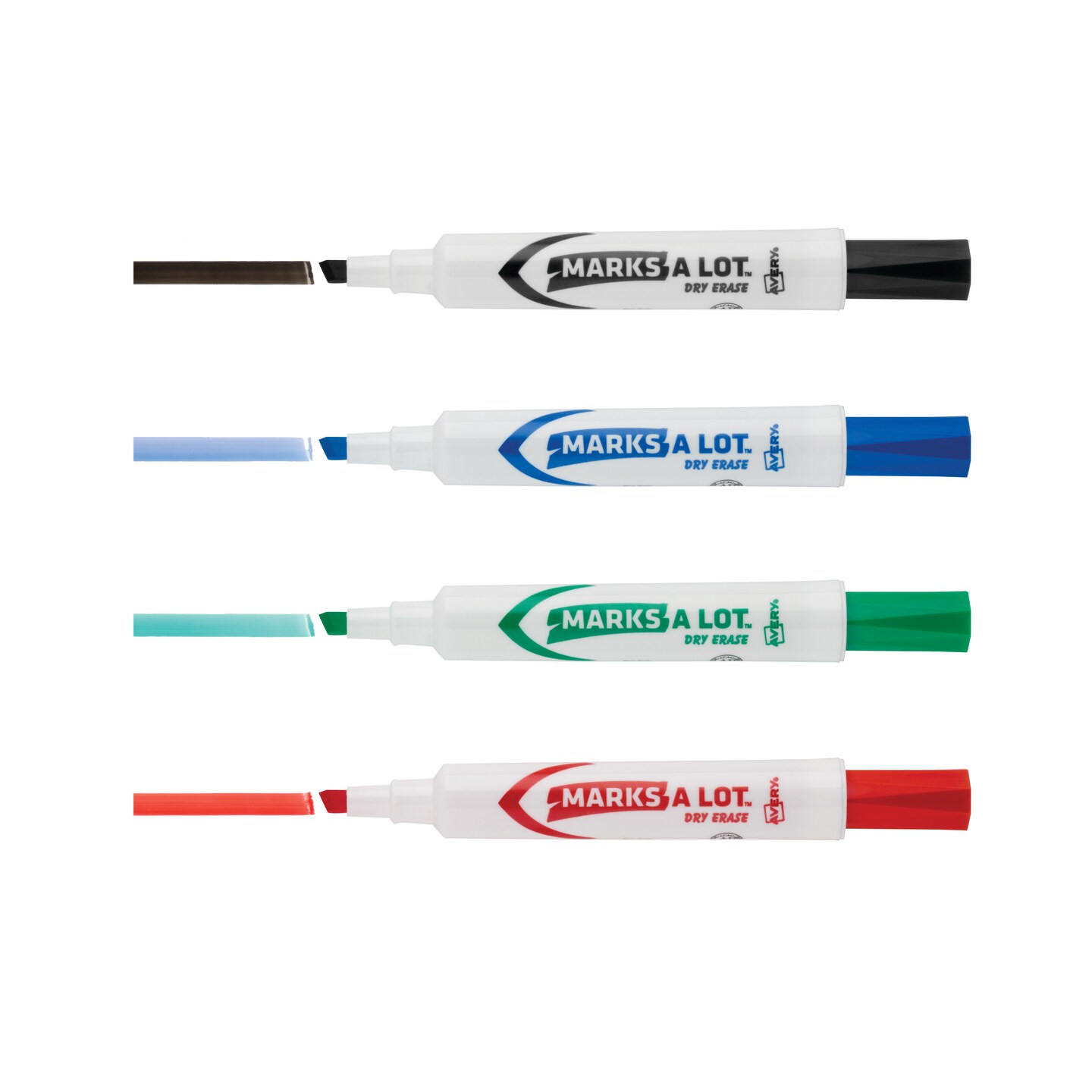 Avery Marks A Lot Desk-Style Dry Erase Markers, Chisel Tip, Assorted, 24 Pack (98188)