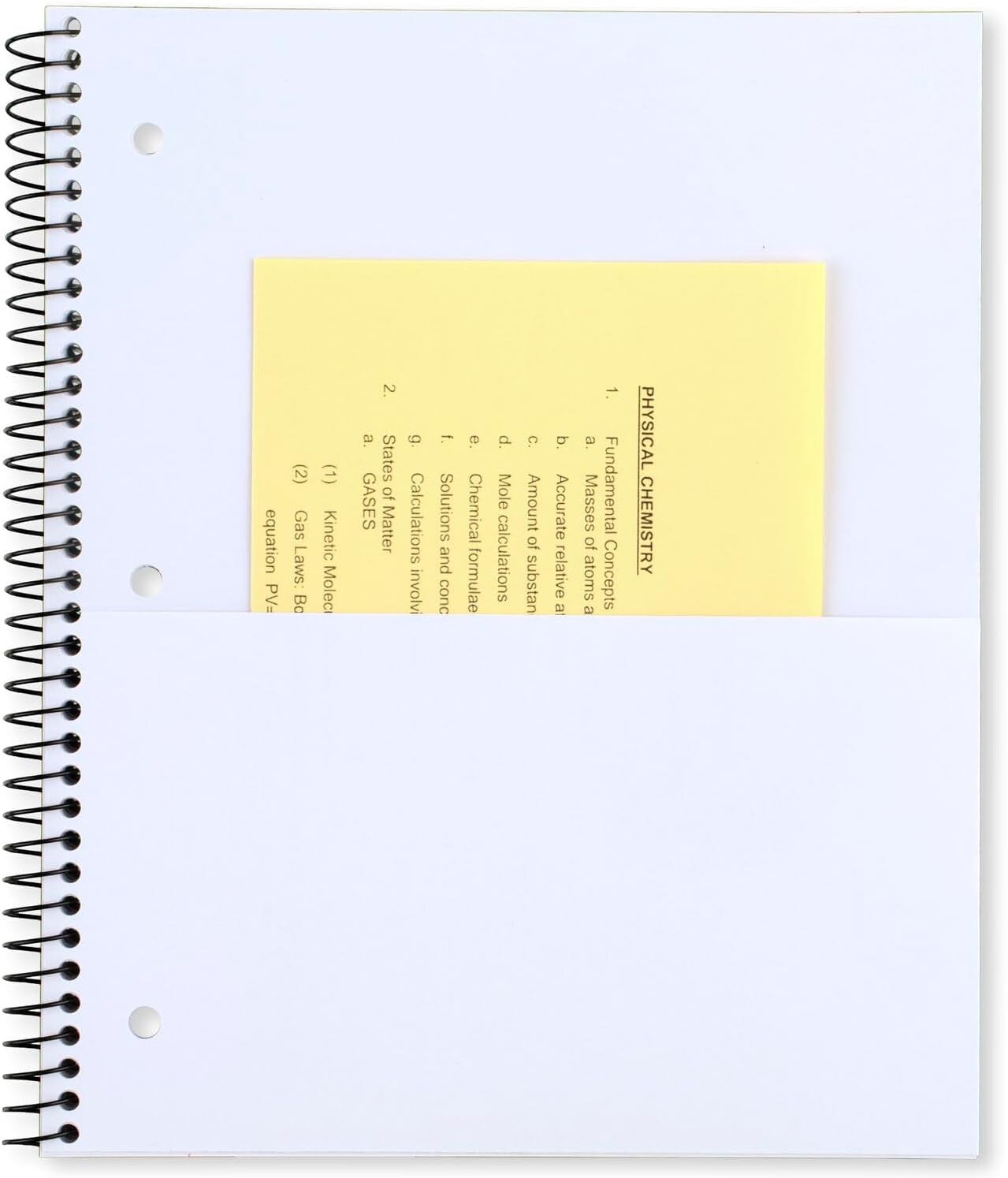 Spiral Notebooks, 5 Pack, 1-Subject, Wide Ruled Paper, Plastic Cover, 8&#x22; X 10-1/2&#x22;, 100 Sheets, Black, Yellow, Red, Blue and Green (930093)