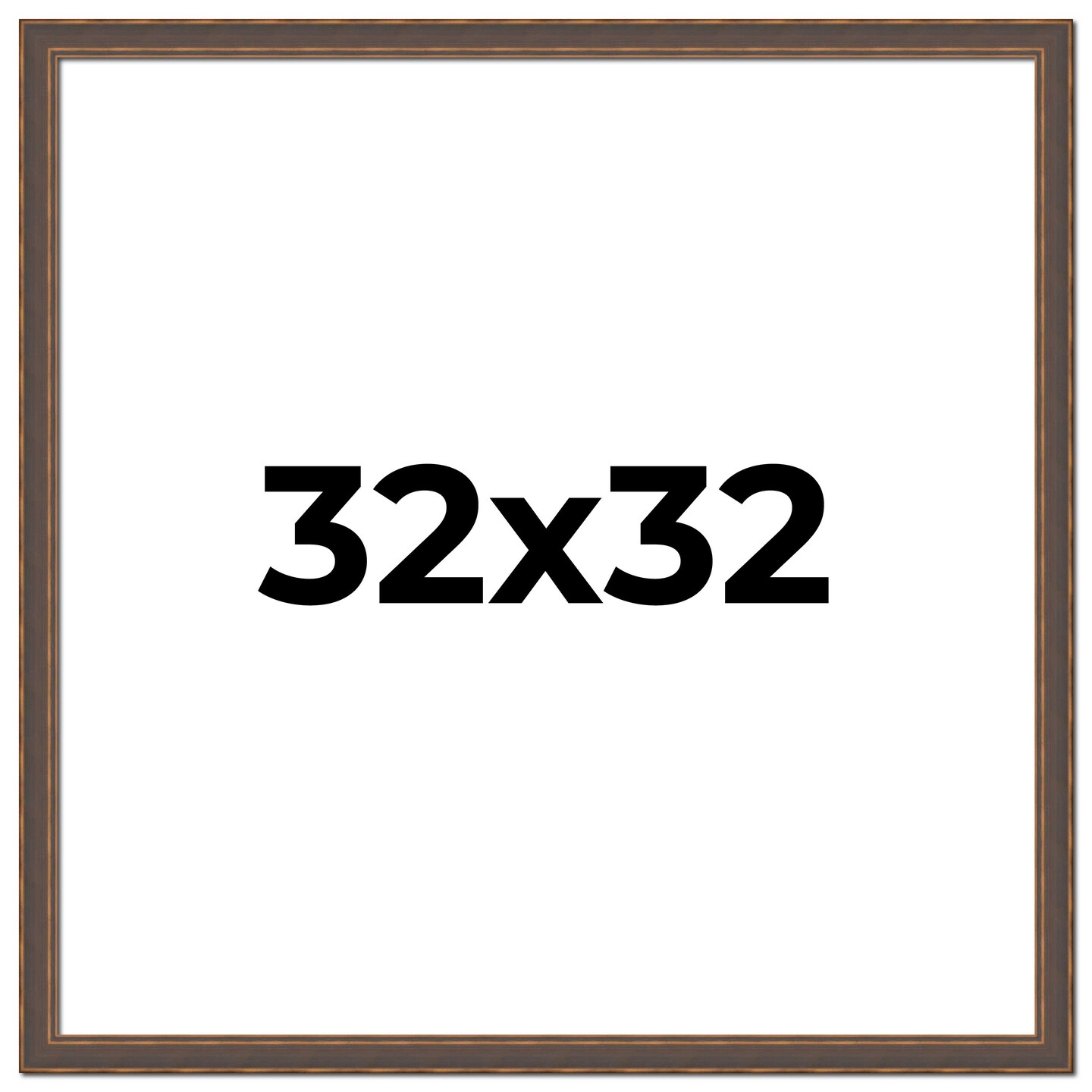 Square Elegant Brown Picture Frame - UV Acrylic, Foam Board Backing, Hanging Hardware