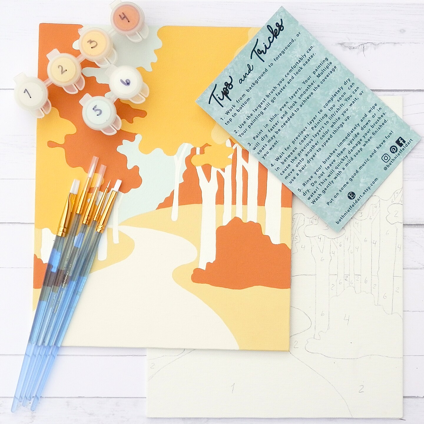 Autumn Forest Paint by Number Kit DIY Seasonal Art MakerPlace by