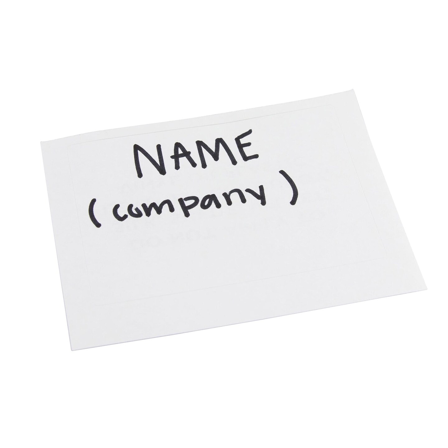 Plain Adhesive Badges, White, 100 Per Pack, 6 Packs