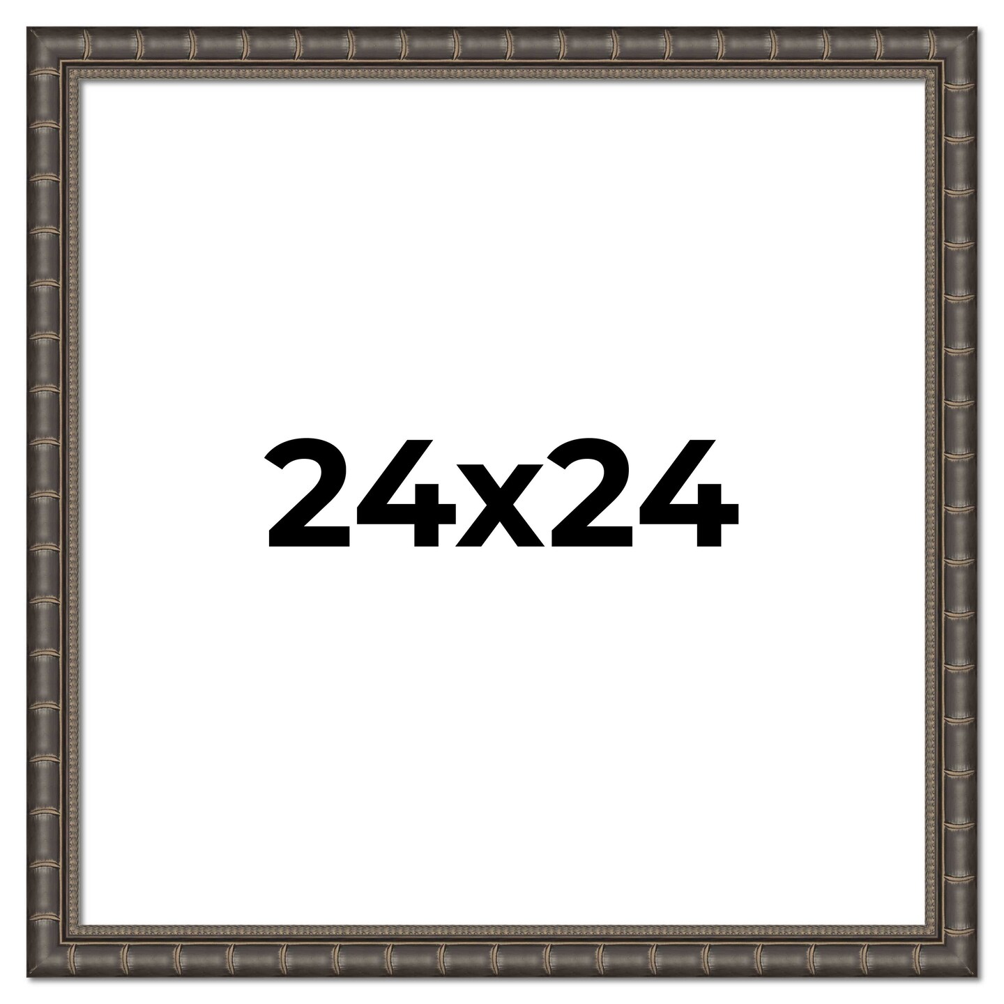 24x24 Modern Bamboo Picture Frame with UV-Resistant Acrylic & Acid Free Backing, Available in 5 Finishes - Gold, Silver, Brown, Black, and Natural
