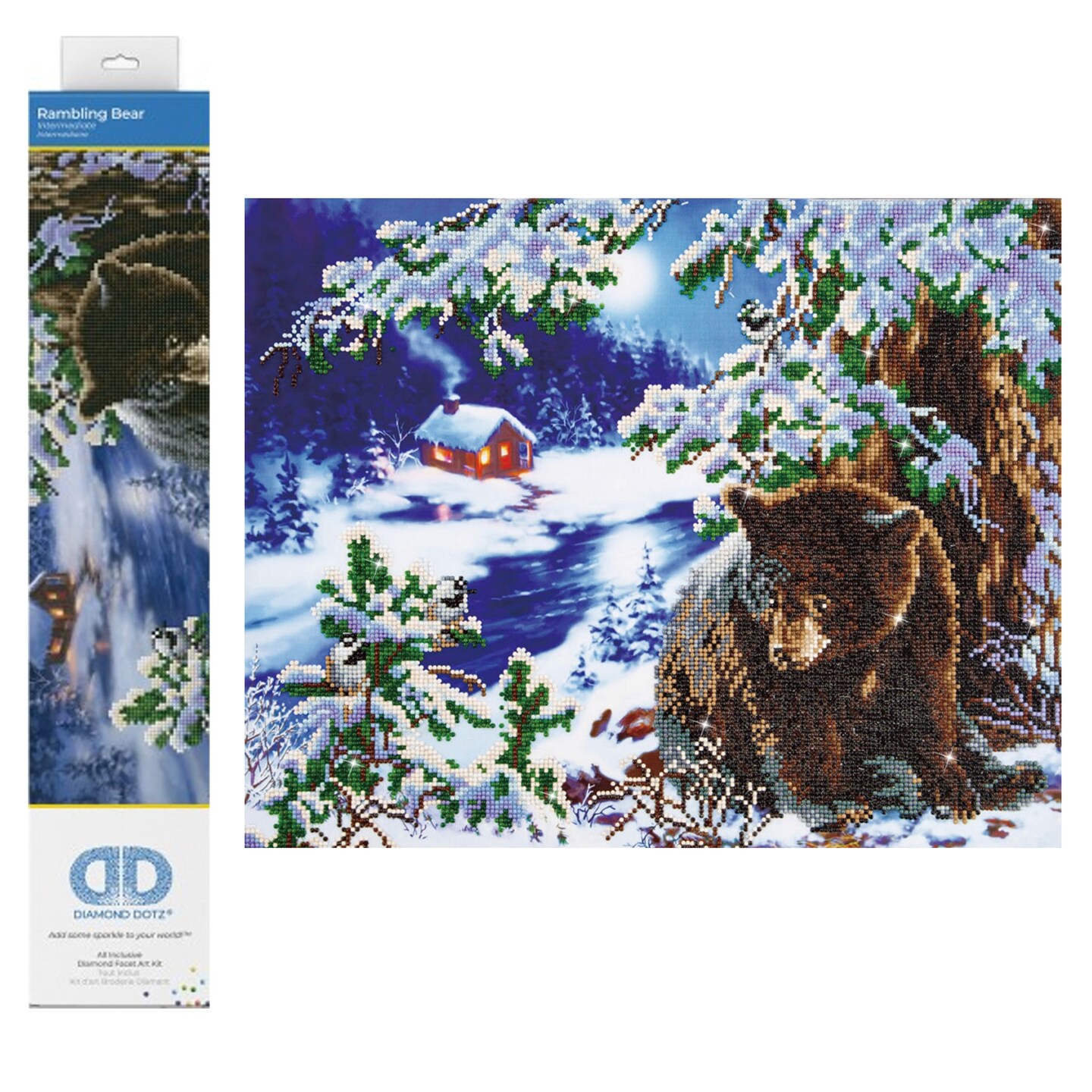 Diamond Dotz Rambling Bear Animal Diamond Painting Kits for Adults - Diamond Art Kits a Relaxing Creative Craft Kit with Dotz Gems 16.5x20.5